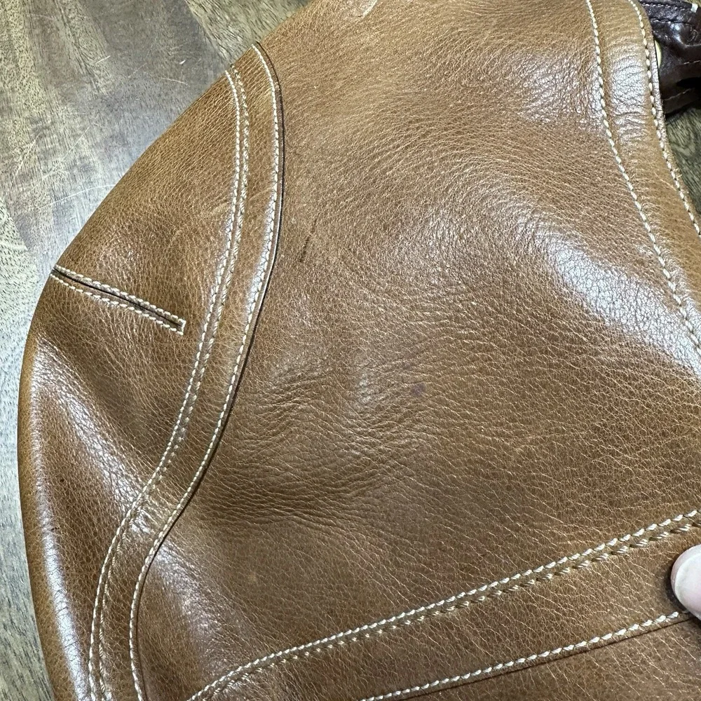 Coach Brown Leather Shoulder Bag with Braided Strap
